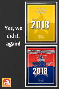 We were awarded the Best of Columbia Award for Dog Training for the 4th year in a row! That inducted us into the Business Hall of Fame!